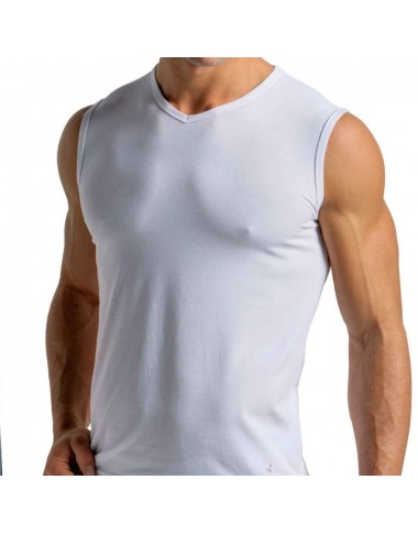 3 T-Shirt Uomo Cotone Elasticizzato Smanicato Scollo A V Navigare 575 Bielastico